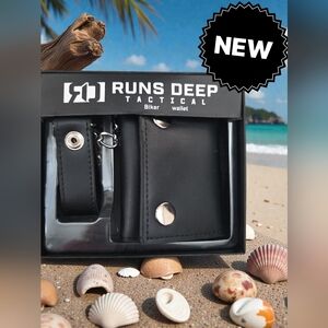 New Runs deep tactical biker wallet men